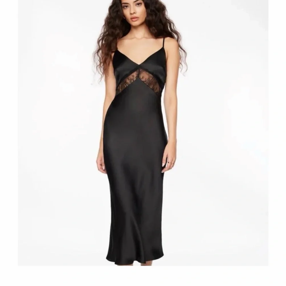 Dynamite Black Lace Slip Dress - Picture 1 of 4